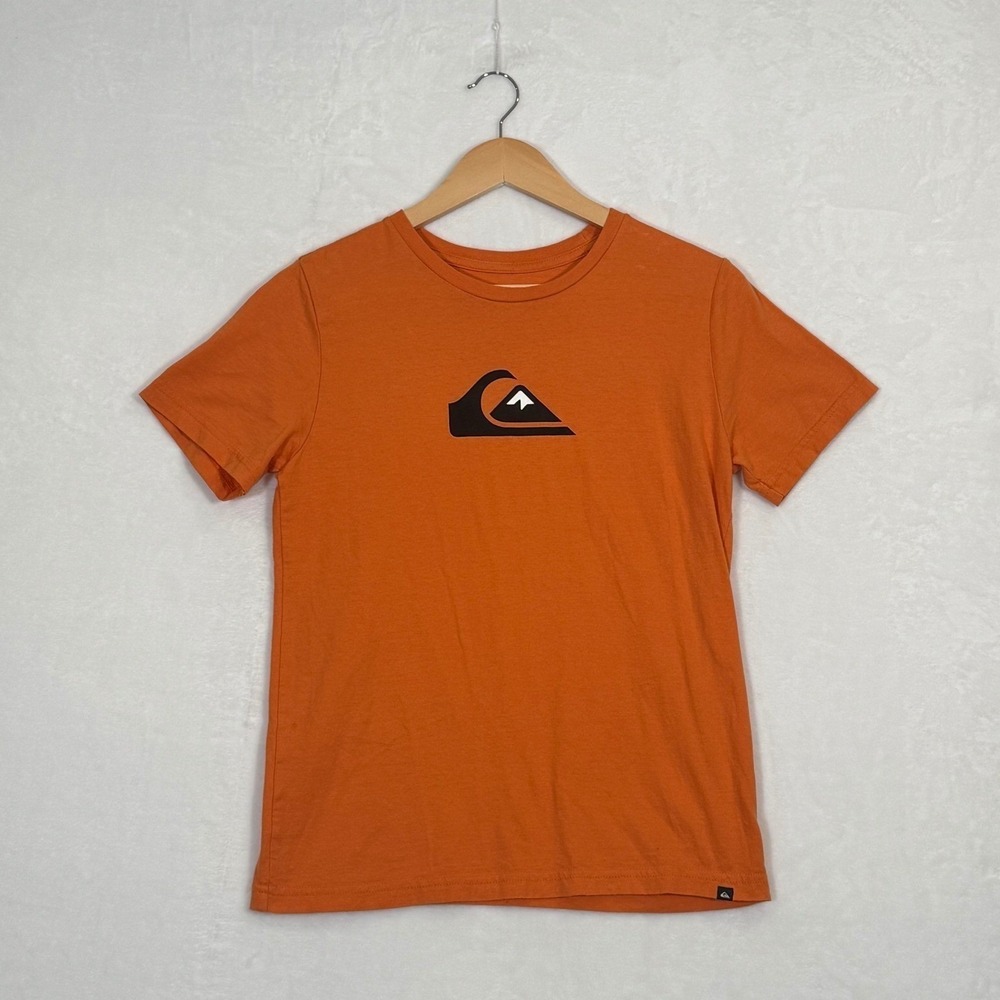 Quiksilver Mens‎ Graphic T-Shirt Burnt Orange Mountain Wave Logo Cotton Small
